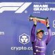 El italiano Andrea Kimi Antonelli (Mercedes) en el podio del Gran Premio de Miami (EEUU), EFE/EPA/CRISTOBAL HERRERA-ULASHKEVICH