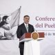 El secretario de Seguridad y Protección Ciudadana (SSPC) de México, Omar García Harfuch, habla durante una rueda de prensa en el Palacio Nacional de la Ciudad de México (México). EFE/José Méndez