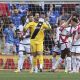 El portero del Rayo Vallecano Augusto Batalla celebra parar un penalti, durante el partido de la jornada 34 de LaLiga EA Sports entre el Getafe y el Rayo Vallecano, el 3 de mayo.- EFE/ Kiko Huesca