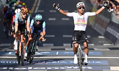 El ecuatoriano Jonathan Narváez (UAE) tras ganar la cuarta etapa disputada entre Catanzaro y Cosenza, EFE/EPA/LUCA ZENNARO