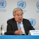 El Secretario General de las Naciones Unidas, António Guterres, habla durante una conferencia de prensa en la Oficina de las Naciones Unidas en Nairobi (ONUN) tras una ceremonia de inauguración de oficina y un hito para una importante expansión de la sede de la ONU en Nairobi, en Nairobi, Kenia, el 11 de mayo de 2026. Los eventos se producen mientras las Naciones Unidas avanzan en una inversión de más de 340 millones de dólares en Nairobi, reforzando la posición de la ciudad como la única sede del Secretariado de la ONU en el Sur Global y un centro creciente para la toma de decisiones a nivel mundial. (Kenia) EFE/EPA/DANIEL IRUNGU