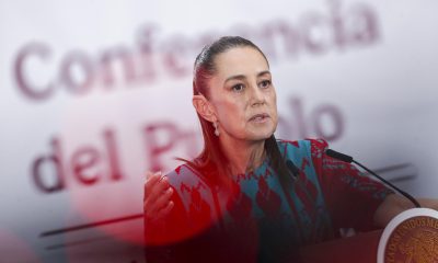 La presidenta de México, Claudia Sheinbaum, reacciona durante una rueda de prensa en Palacio Nacional este miércoles, en Ciudad de México (México). EFE/ Isaac Esquivel