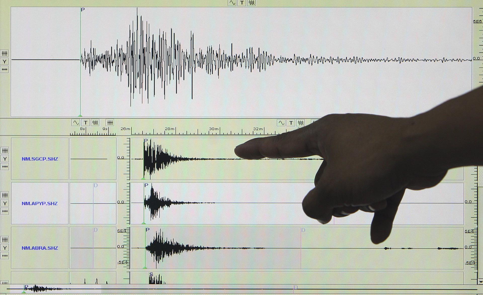 Imagen de archivo de un sismógrafo registrando un terremoto. EFE/Rolex Dela Pena