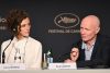 Los miembros del jurado Laura Wandel (izquierda) y Paul Laverty asisten a la rueda de prensa del jurado de largometrajes durante el 79º Festival de Cine de Cannes, en Cannes, Francia, el 12 de mayo de 2026. El festival se celebra del 12 al 23 de mayo de 2026. (Cine, Francia) EFE/EPA/KATE GREEN/ POOL
