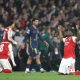 El jugador del Arsenal Noni Madueke celebra el pase a la final tras el partido de la vuelta de semifinales de la UEFA Champions League que han jugado Arsenal FC y Atletico de Madrid, en Londres, Reino Unido. EFE/EPA/NEIL HALL