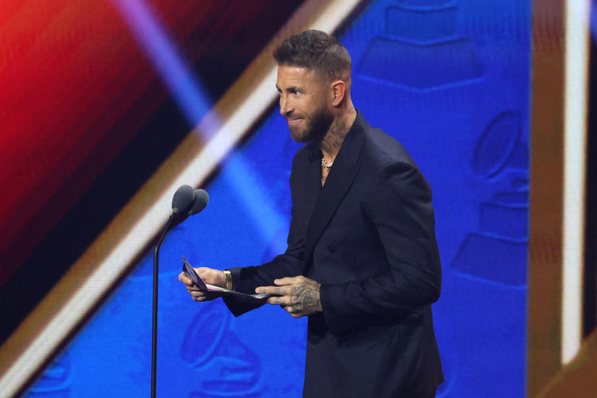 Fotografía de Octavio Guzmán, en la que puede verse en una imagen de archivo del 13 de noviembre de 2025 al exfutbolista Sergio Ramos durante un evento. EFE