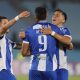 Jugadores de Juventud celebran el empate ante el Atlético Mineiro en la Copa Sudamericana en el estadio Centenario en Montevideo. EFE/Gastón Britos
