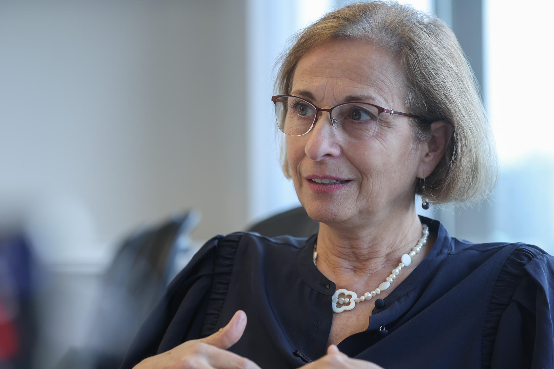 La investigadora de la Catholic University of America (Washington D.C), Sophia Aguirre, habla durante una entrevista con EFE en la sede del proyecto 'Guatemaltecos por la Nutrición', en Ciudad de Guatemala (Guatemala). EFE/ Mariano Macz