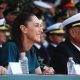 Fotografía cedida por la presidencia de México que muestra a la presidenta de México, Claudia Sheinbaum, reaccionando durante un acto protocolario este martes, en el estado de Puebla (México). EFE/ Presidencia de México /SOLO USO EDITORIAL/ NO VENTAS/ SOLO DISPONIBLE PARA ILUSTRAR LA NOTICIA QUE ACOMPAÑA (CRÉDITO OBLIGATORIO)