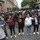 Maestros de la Coordinadora Nacional de Trabajadores de la Educación (CNTE) se manifiestan este lunes, durante una marcha en Ciudad de México (México). EFE/Mario Guzmán