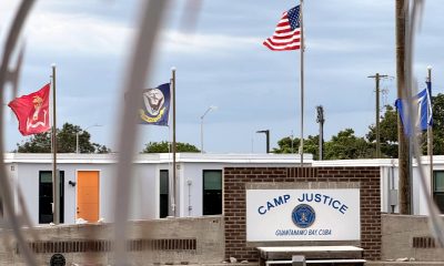 Fotografía de la entrada principal a de la base naval de Estados Unidos Camp Justice, en la bahía de Guantánamo (Cuba). EFE/ Yeny García