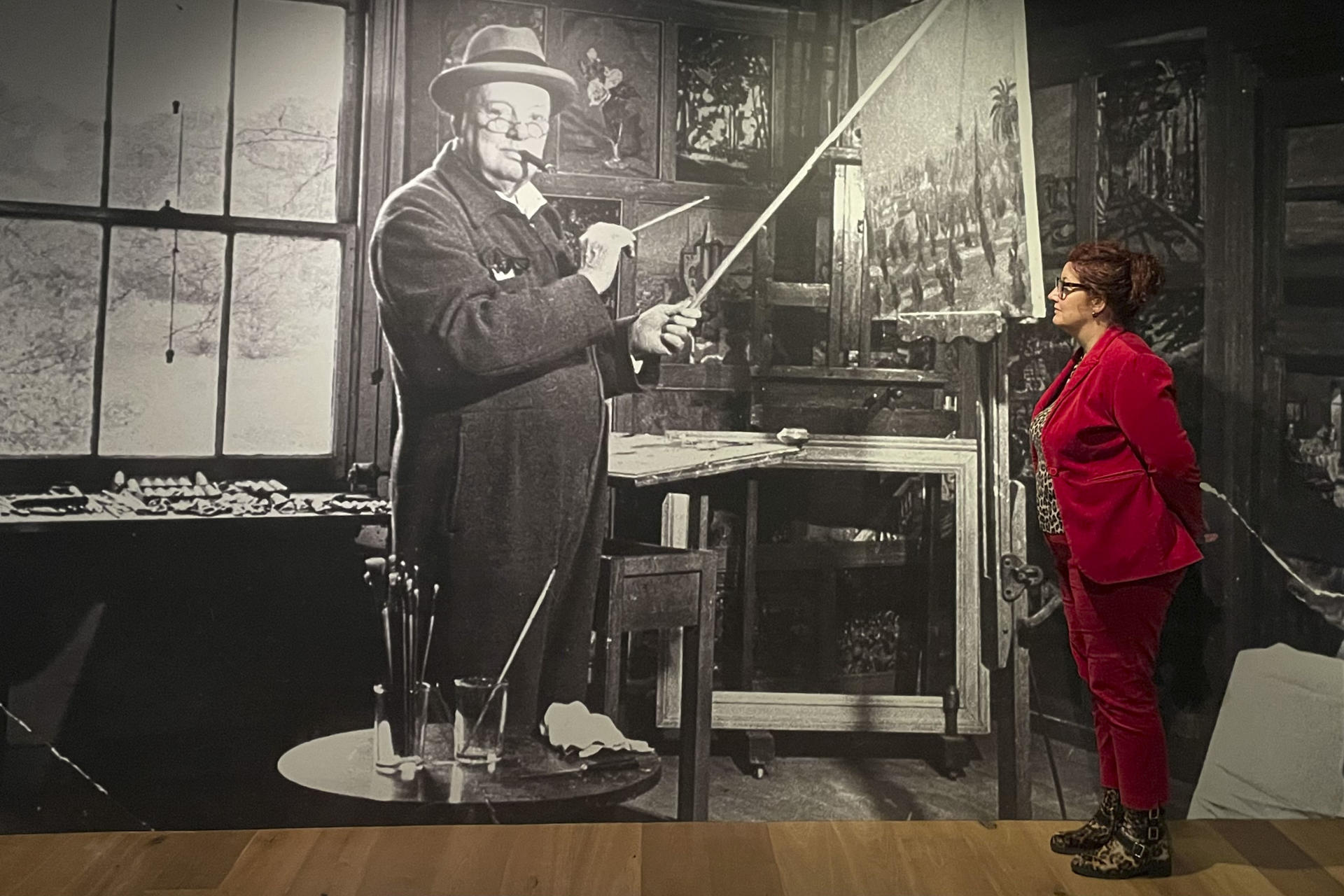 Vista de algunas de las obras que forman parte de la exposición "Winston Churchill: el pintor" este miércoles en la Hertford House de Londres, Reino Unido. EFE/Luis Campello.