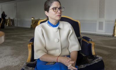 La enviada especial de la directora general de la Organización Internacional de Migraciones (OIM), Catalina Devandas, habla en una entrevista con EFE este martes, en Nueva York (Estados Unidos). EFE/ Angel Colmenares