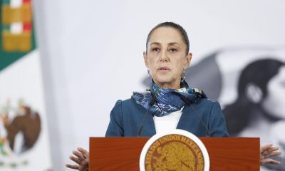 La presidenta de México, Claudia Sheinbaum, habla en una rueda de prensa este martes, en el Palacio Nacional de la Ciudad de México (México). EFE/ Sáshenka Gutiérrez