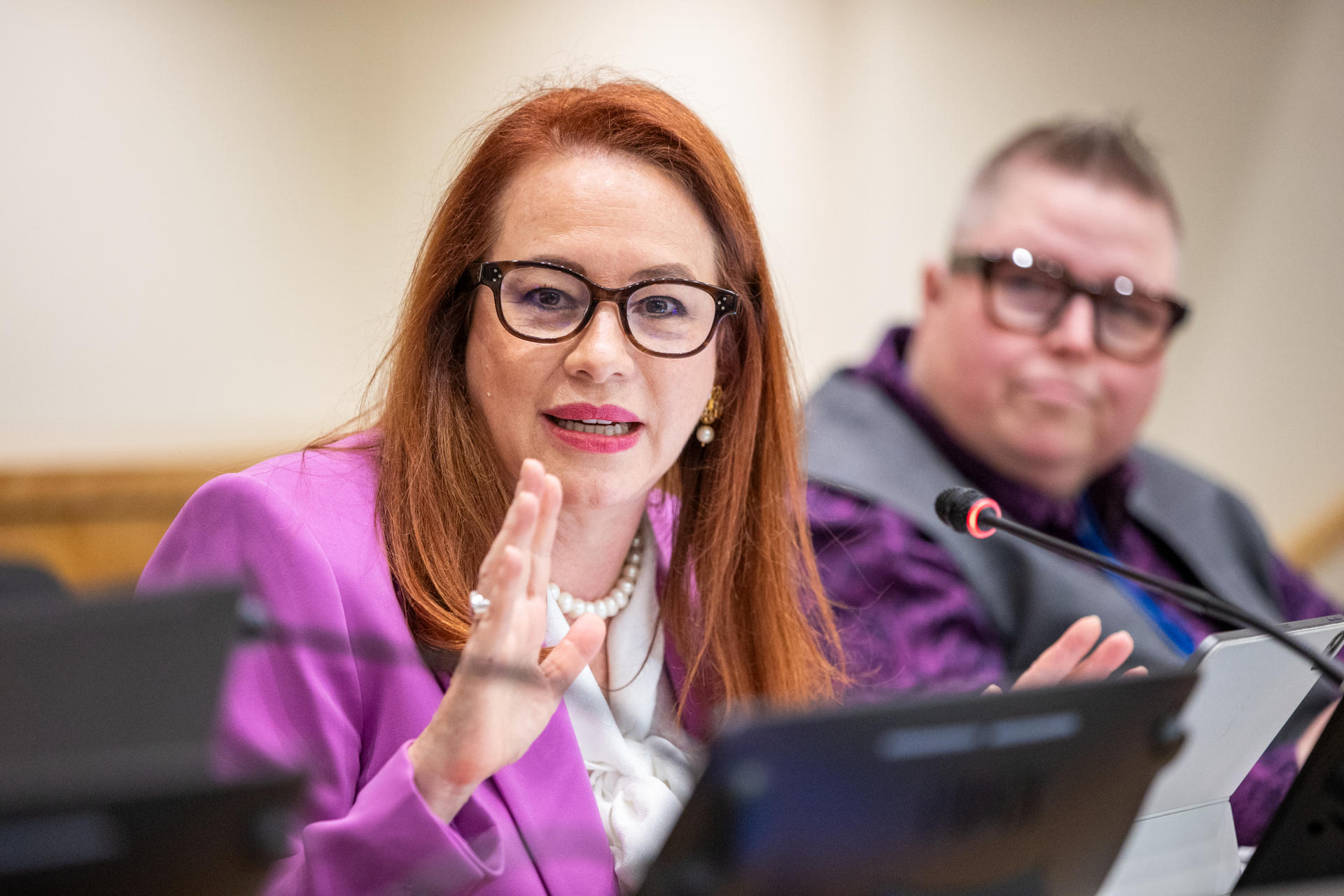 Fotografía del 16 de septiembre de 2023 cedida por la ONU de María Fernanda Espinosa, que ejerció como presidenta de la Asamblea General de Naciones Unidas entre 2018 y 2019, durante un evento sobre mujeres y niñas en Nueva York (Estados Unidos). EFE/Paulo Filgueiras/ONU /SOLO USO EDITORIAL /NO VENTAS /SOLO DISPONIBLE PARA ILUSTRAR LA NOTICIA QUE ACOMPAÑA /CRÉDITO OBLIGATORIO