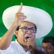 El candidato presidencial peruano del partido izquierdista Juntos por el Perú, Roberto Sánchez, habla durante un acto político este sábado, en Huaycan (Lima). EFE/ Renato Pajuelo