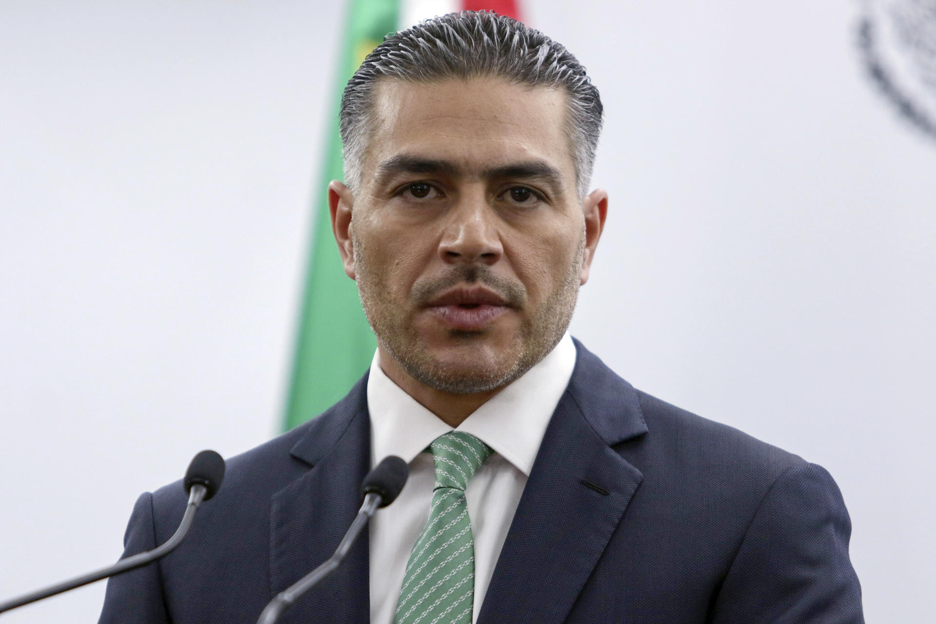 El secretario de Seguridad y Protección Ciudadana, Omar García Harfuch, habla en una rueda de prensa en Ciudad de México (México). Imagen de archivo. EFE/ Madla Hartz