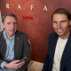 Un momento de la entrevista al ex tenista Rafa Nadal (d), este miércoles.. EFE/