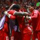 Jugadores de Toluca celebran este sábado la conquista del título de la Copa de Campeones de la Concacaf en el estadio Nemesio Diez de Toluca. EFE/ Alex Cruz