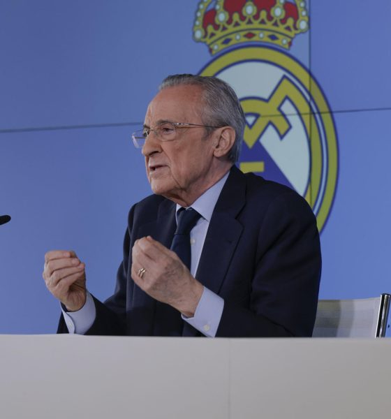 El presidente del Real Madrid, Florentino Pérez, ofrece una rueda de prensa este martes, en Madrid. Florentino Pérez afirmó este martes que no va a dimitir e informó de que ha pedido a la junta electoral que inicie el proceso electoral a las elecciones a la junta directiva a la que se va a presentar. EFE/ Juanjo Martín