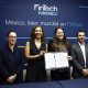 Desde la izquierda: la integrante del comité de Vigilancia de Fintech México y gerente general de Belvo, Federica Gregorini; la consejera de fintech México y Gerente Clip, Myriam Cosío; la directora de Fintech México, Claudia Núñez y el coordinador del comité de PLD de Fintech México, Bernardo Mendoza, posan al término de una rueda de prensa en Ciudad de México (México). Imagen de archivo. EFE/Sáshenka Gutiérrez
