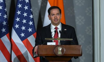 New Delhi (India), 26/05/2026.- El secretario de Estado estadounidense, Marco Rubio, asiste a una rueda de prensa conjunta tras la reunión de ministros de Asuntos Exteriores del Quad en Nueva Delhi, India, el 26 de mayo de 2026. 
EFE/EPA/RAJAT GUPTA