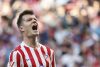 El delantero noruego del Atlético de Madrid, Alexander Sorloth, durante el partido de LaLiga entre el Atlético de Madrid y el Celta, este sábado en el estadio Metropolitano. EFE/ Sergio Pérez