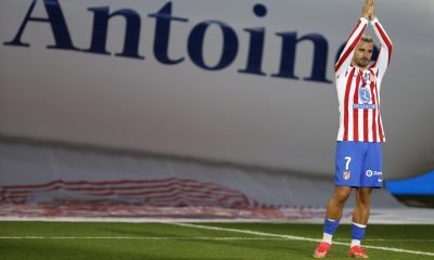 Griezmann, durante el homenaje en el Metropolitano. EFE/Mariscal