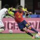Lamine Yamal (d), durante un pasaje del partido ante Cabo Verde en el debut de España en el grupo H del Mundial 2026 en el Estadio de Atlanta. EFE/Lavandeira Jr
