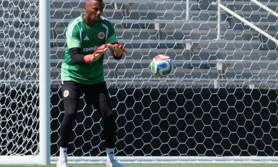 Eloy Room, portero de Curazao, en un entrenamiento en Miami (Estados Unidos). EFE/Alberto Boal