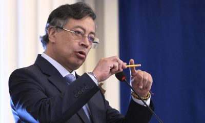 Fotografía de archivo del presidente de Colombia, Gustavo Petro, hablando en una reunión protocolar del Consejo Permanente en la sede de la Organización de los Estados Americanos (OEA) en Washington (EE.UU.). EFE/Lenin Nolly