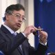 Fotografía de archivo del presidente de Colombia, Gustavo Petro, hablando en una reunión protocolar del Consejo Permanente en la sede de la Organización de los Estados Americanos (OEA) en Washington (EE.UU.). EFE/Lenin Nolly
