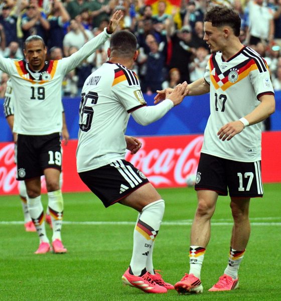 Deniz Undav de Alemania (C) celebra marcar el 6-1 con su compañero Florian Wirtz durante el partido de la fase de grupos de la Copa Mundial de la FIFA 2026. EFE/EPA/SAM WASSON