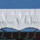 Logo tapado en el Levi's Stadium, renombrado como Francisco Bay Area Stadium durante el Mundial 2026. EFE/EPA/BENJAMIN FANJOY