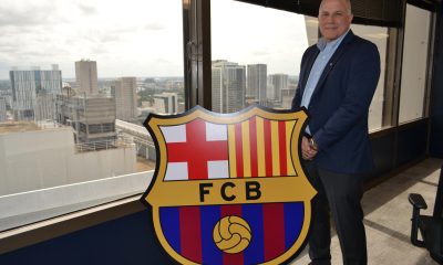 El director general del FC Barcelona para las Américas, Bryan Bachner, posa en la nueva sede del Club Barcelona en Miami (Estados Unidos). EFE/ Antoni Belchi