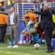 El seleccionador de Brasil, Carlo Ancelotti (d), durante el partido ante Marruecos del grupo C del Mundial 2026 en el estadio MetLife en Nueva Jersey (Estados Unidos). EFE/Ángel Colmenares