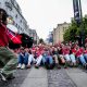Aficionados noruegos "reman" después del partido entre Noruega y Senegal, correspondiente al Mundial de Estados Unidos, México y Canadá, este martes. EFE/ AMANDA PEDERSEN GISKE *Prohibido su uso en Noruega*
