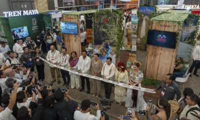 Fotografía cedida este miércoles por la Secretaría de Turismo de México de su titular Josefina Rodríguez (c), acompañada de otros funcionarios, durante la inauguración de la Feria Turística del Mundo Maya K’íiwik 2026 en Mérida (México). EFE/Secretaría de Turismo de México/SOLO USO EDITORIAL/NO VENTAS/SOLO DISPONIBLE PARA ILUSTRAR LA NOTICIA QUE ACOMPAÑA (CRÉDITO OBLIGATORIO)