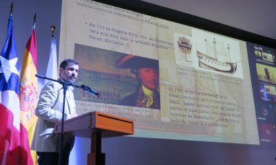 El director del Museo del Mar de San Juan, Manuel Minero González, habla durante la apertura de la jornada 'España y Puerto Rico en la Guerra de Independencia de los Estados Unidos' este jueves, en el Museo de Arte de San Juan (Puerto Rico). EFE/ Jorge Muñiz