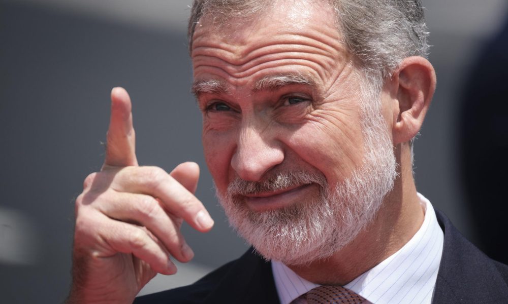 .- El rey Felipe VI mientras esperaba el despegue del avión del papa león XIV en el aeropuerto de Los Rodeos, en Tenerife. EFE/ Alberto Valdés