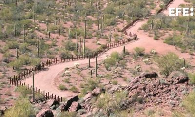 Captura de video tomado de la página de Nación Tohono O'odham que muestra una carretera en una reserva indígena en Arizona (EE.UU.). EFE/ Captura de Pantalla/ Nación Tohono O'odham