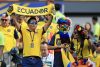 Los hinchas de la selección de Ecuador en Filadelfia, antes del partido ante Costa de Marfil en el Mundial 2026. EFE/EPA/SHAWN THEW