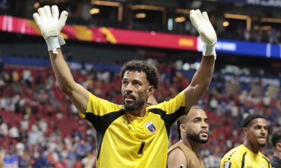 El portero de Cabo Verde Vozinha tras el empate a 0 ante España en el partido del grupo H del Mundial 2026, este lunes en el Estadio Atlanta (EEUU). EFE/ Lavandeira Jr