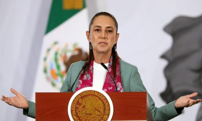 La presidenta de México, Claudia Sheinbaum, habla durante una rueda de prensa este martes, en el Palacio Nacional de Ciudad de México (México). EFE/Mario Guzmán