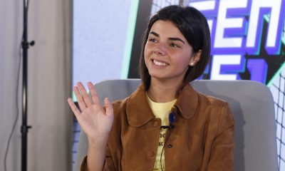 Imagen de Mafalda Cardenal durante su intervención en el videopódcast 'Gen [F]' de la agencia EFE, coincidiendo con la salida de su tema 'Creo que te quiero'. EFE/ Ballesteros