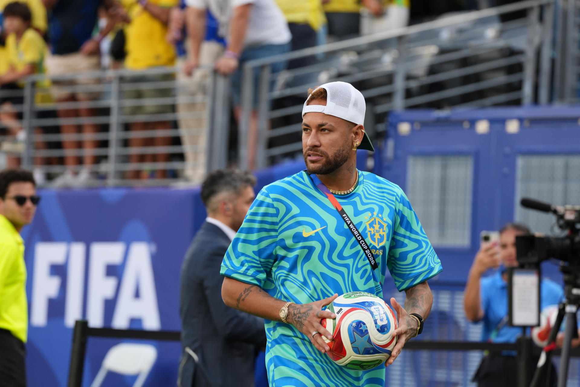Neymar, jugador brasileño en el estadio MetLife en Nueva Jersey (Estados Unidos). EFE/Ángel Colmenares