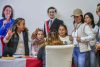 La candidata a la presidencia del Perú por el partido Fuerza Popular, Keiko Fujimori, visita un local de personeros en la Base Central Lima - Sur de Fuerza Popular este domingo en Lima, a pocas horas del inicio de la segunda vuelta de las elecciones presidenciales EFE/Aldair Mejía
