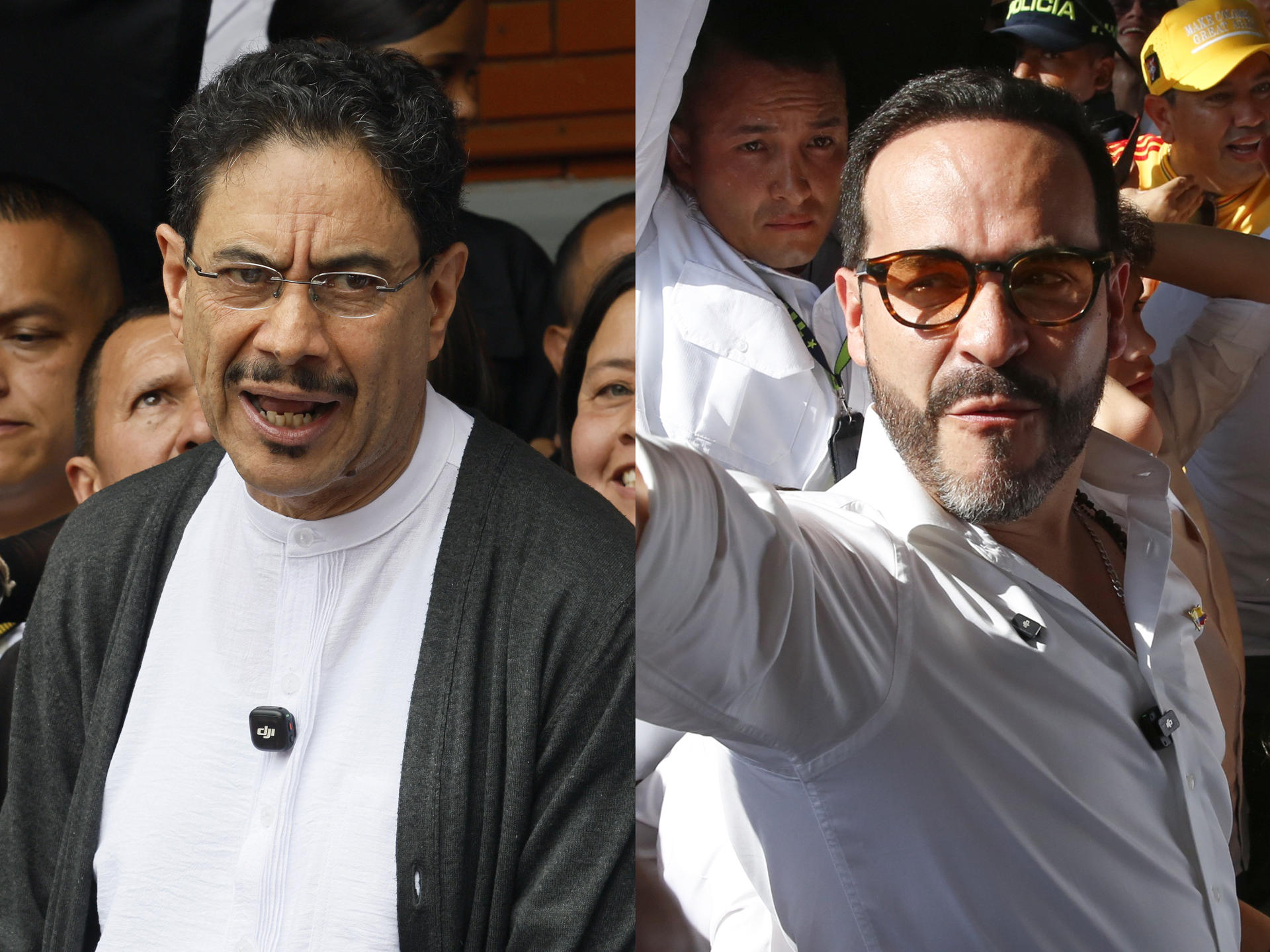 Combo de fotografías que muestra al candidato presidencial por el partido oficialista Pacto Histórico, Iván Cepeda (i), y al candidato de ultraderecha Abelardo de la Espriella, del movimiento Defensores de la Patria.EFE/ Carlos Ortega / Ernesto Guzmán Jr.