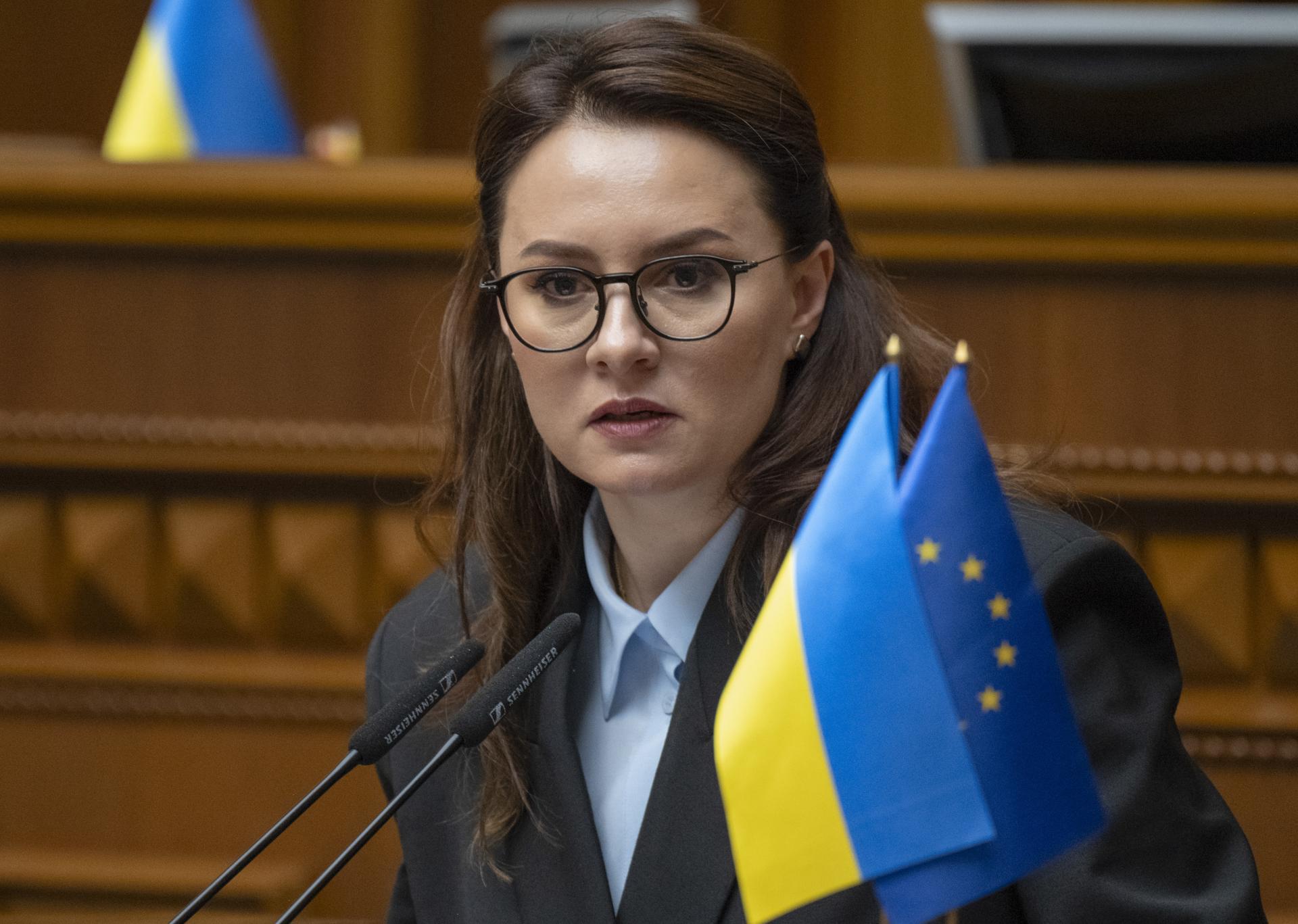 Fotografía de archivo de la primera ministra de Ucrania, Yulia Sviridenko, quien encabezará la delegación de su país en la Conferencia sobre la Reconstrucción de Ucrania que se celebrará este jueves y viernes en la ciudad polaca de Gdansk. EFE/EPA/ANDRII NESTERENKO