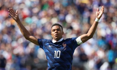 Kylian Mbappe de Francia celebra un gol este martes, en un partido del grupo I del Mundial de la FIFA 2026 entre Francia y Senegal en el estadio MetLife de Nueva Jersey (Estados Unidos). EFE/ Sebastiao Moreira